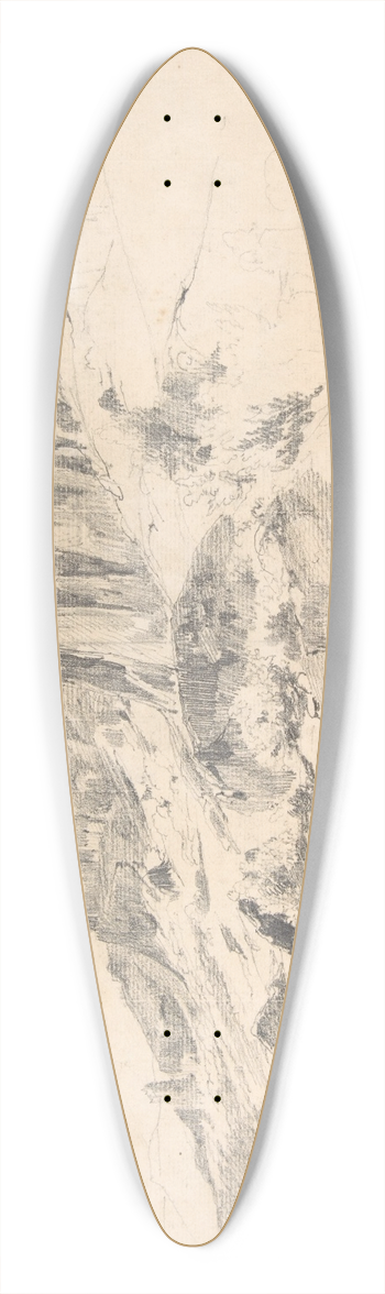 Thodore Rousseau - Cliffs of Malbec at Mont-Dore, the Auvergne 39.3 inch art pintail longboard deck