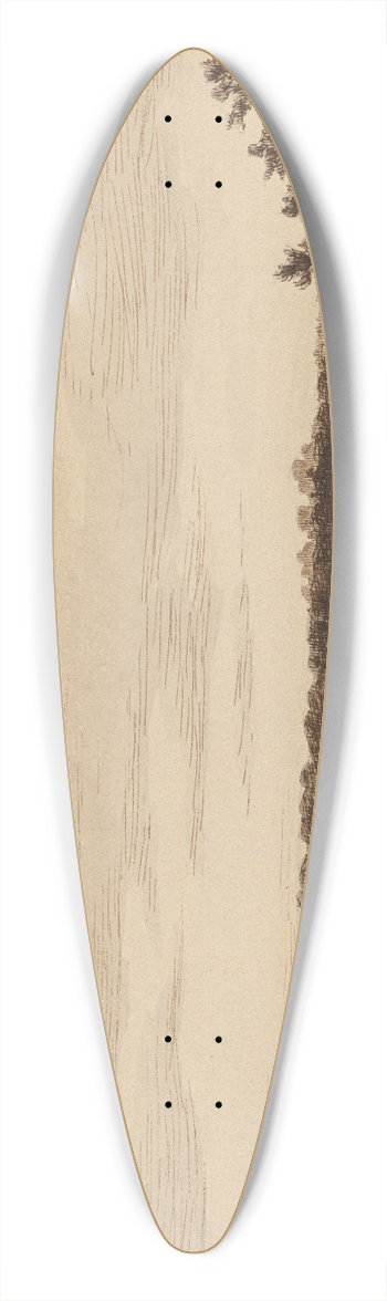 Thodore Rousseau - The Loing River at the Edge of the Forest of Fontainebleau 39.3 inch art pintail longboard deck
