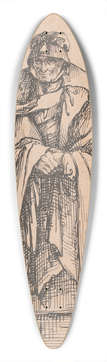 Thomas Barker - An Old Woman 39.3 inch art pintail longboard deck