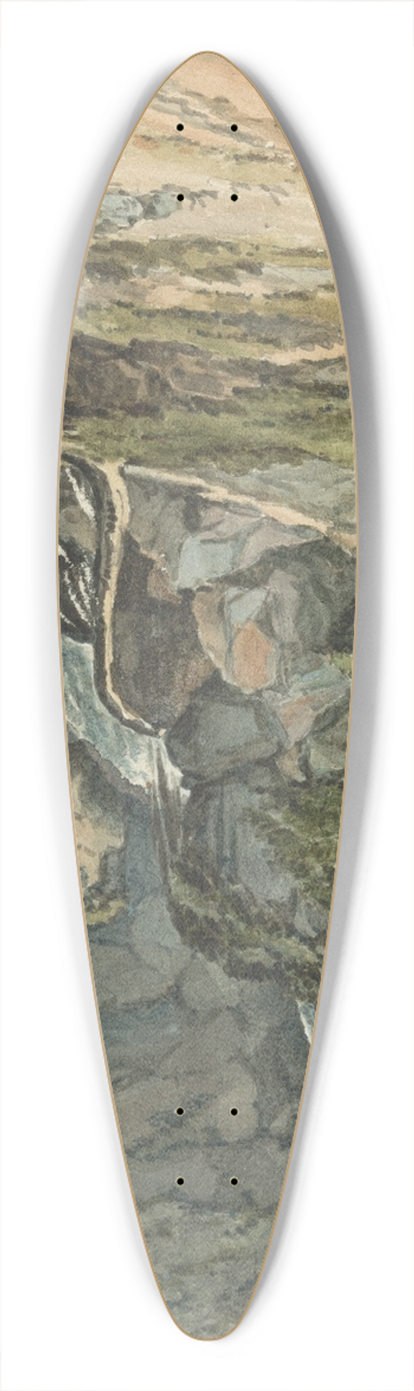 Thomas Bradshaw - A Waterfall 39.3 inch art pintail longboard deck