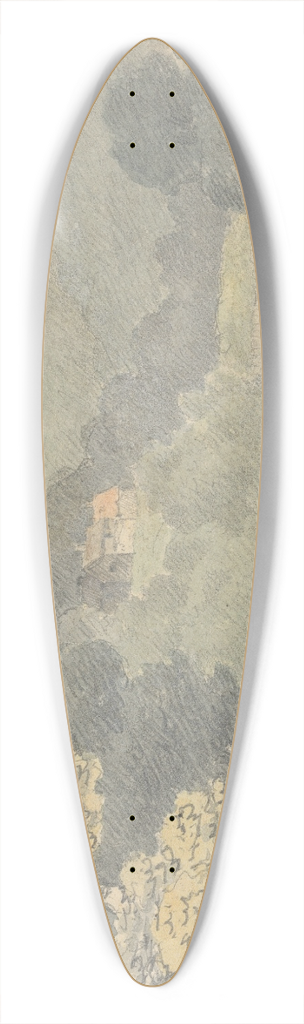 Thomas Bradshaw - Landscape Scene near St. Albans 39.3 inch art pintail longboard deck