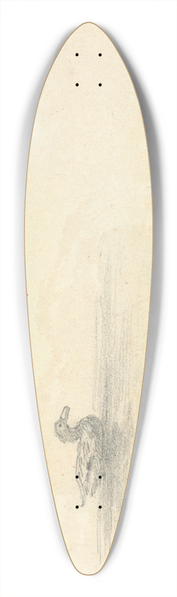 Thomas Bradshaw - Sketch of a Duck 39.3 inch art pintail longboard deck