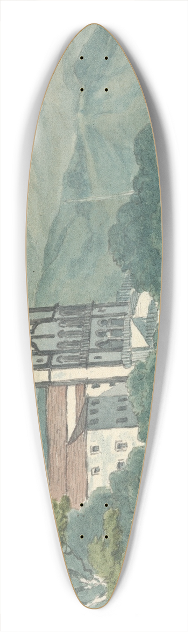 Thomas Bradshaw - Villa in the Mountains 39.3 inch art pintail longboard deck