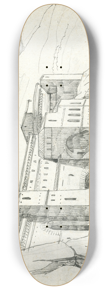 David Humbert de Superville - Subiaco: gebouwencomplex in de bergen 8.25 inch art skate deck