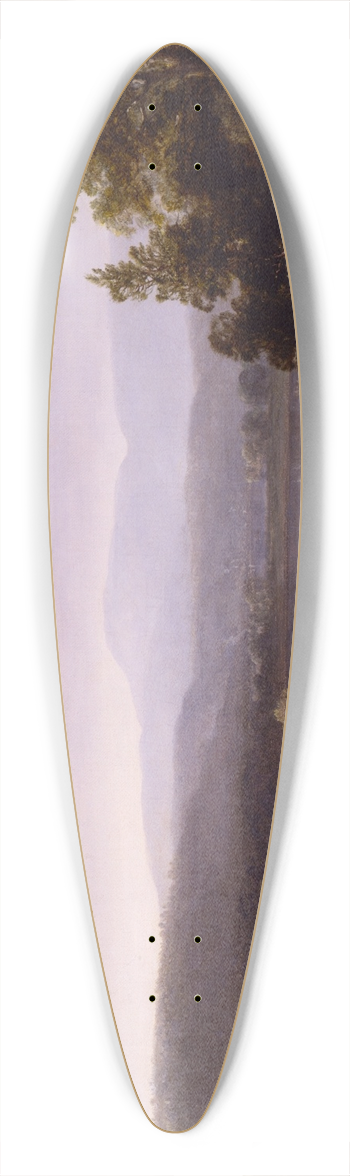 Thomas Doughty - River View with Hunters and Dogs 39.3 inch art pintail longboard deck
