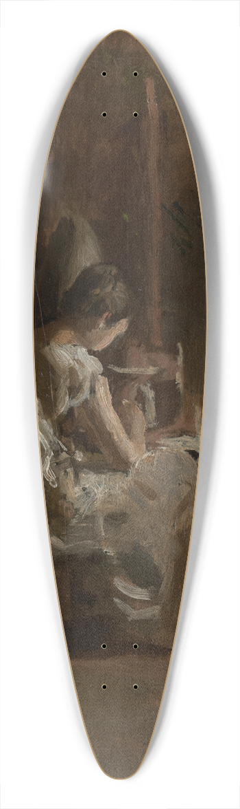 Thomas Eakins - Sketches for Home-Spun 39.3 inch art pintail longboard deck