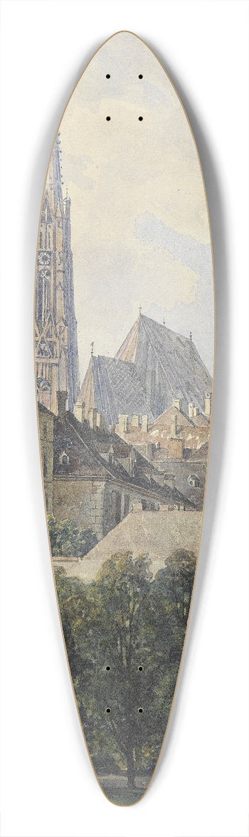 Thomas Ender - Blick auf den Stephansdom vom Glacis aus 39.3 inch art pintail longboard deck