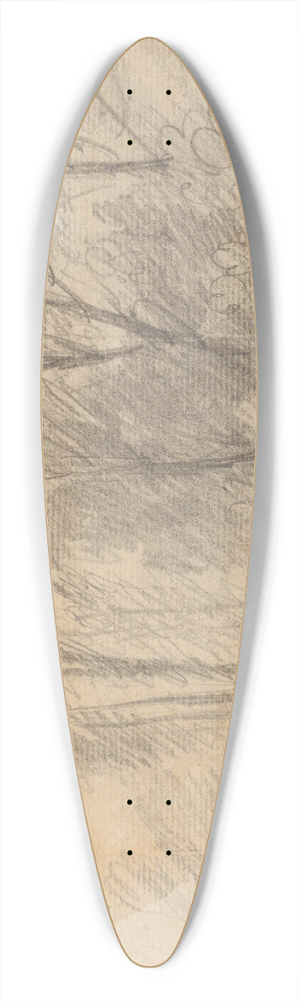 Thomas Gainsborough - Study of Trees 39.3 inch art pintail longboard deck