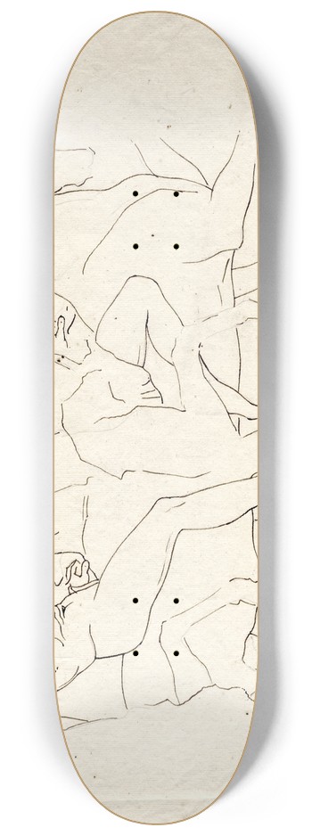 David Humbert de Superville - Two horsemen, after the south frieze of the Parthenon 8.25 inch art skate deck
