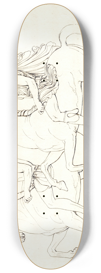 David Humbert de Superville - Two horsemen, after the west frieze of the Parthenon 8.25 inch art skate deck