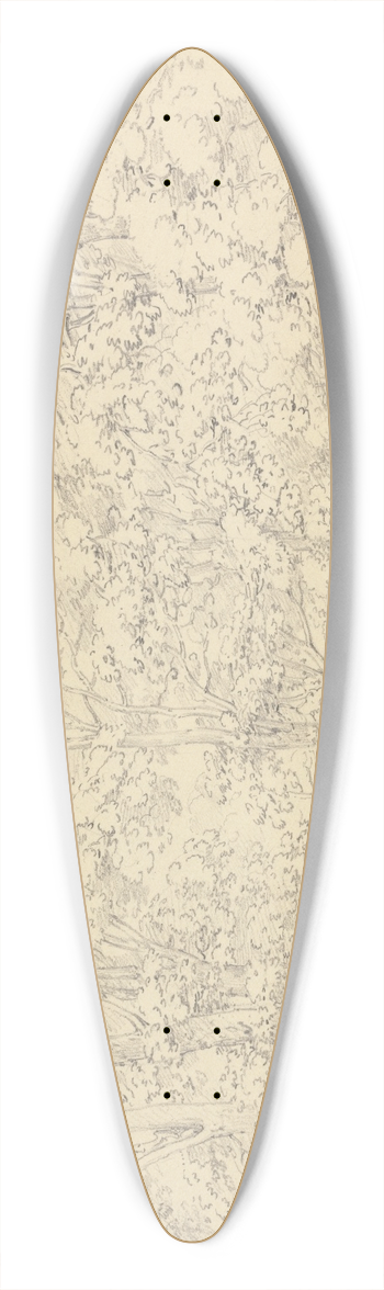 Thomas Hearne - Trees in Ashtead Park, Surrey 39.3 inch art pintail longboard deck