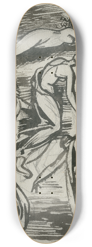 David Humbert de Superville - Vrouwelijke gestalten in diverse houdingen, een vijftal 8.25 inch art skate deck