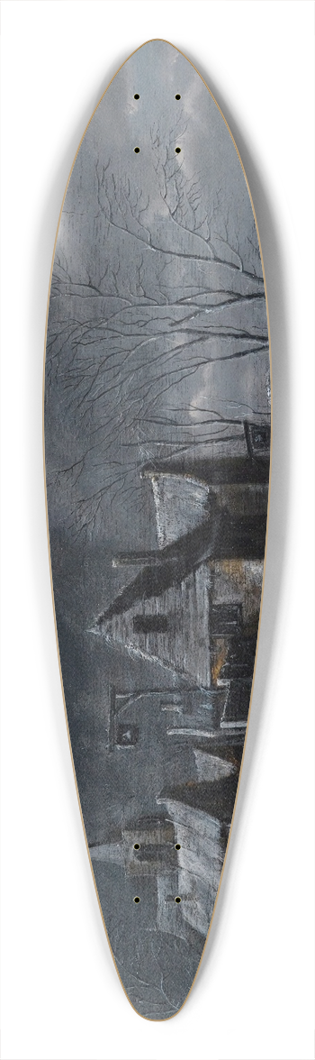 Thomas Heeremans - Skaters On A Frozen River 39.3 inch art pintail longboard deck