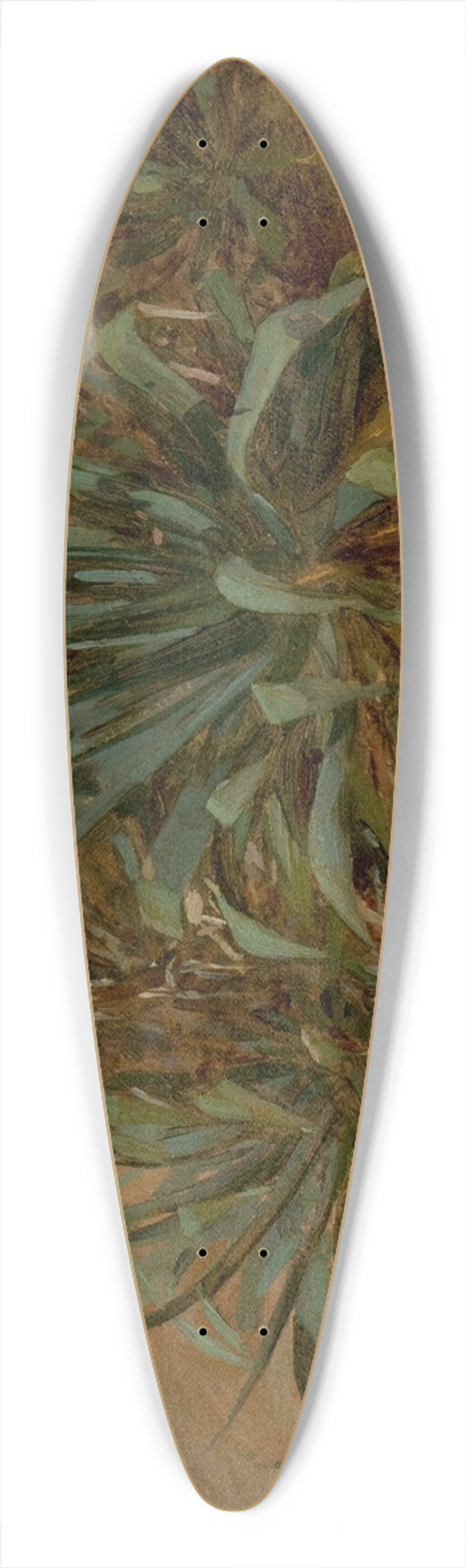 Thomas Hiram Hotchkiss - Study of Plants on a Rocky Wall 39.3 inch art pintail longboard deck