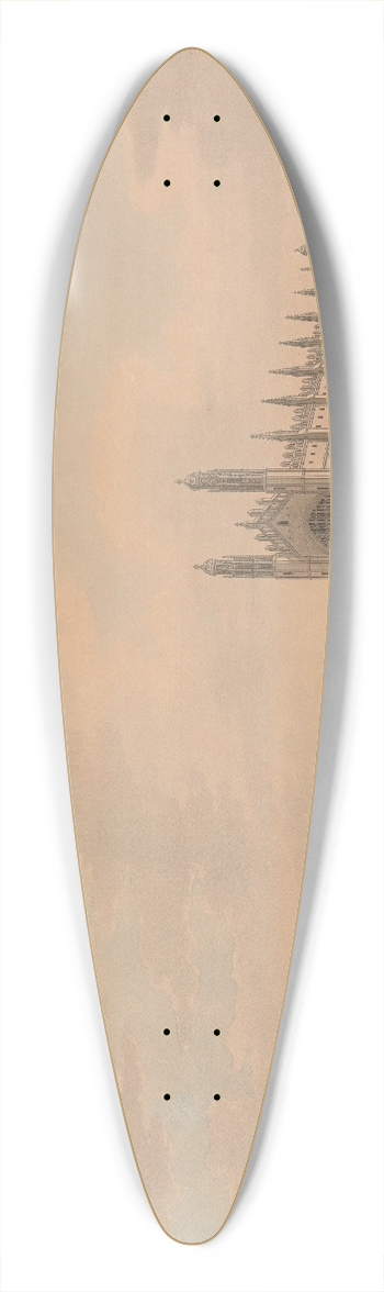 Thomas Malton the Younger - Kings College, the Chapel and Clare Hall in the University of Cambridge 39.3 inch art pintail longboard deck