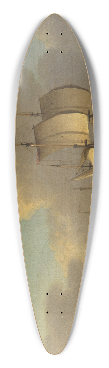 Thomas Mellish - Shipping in the Thames Estuary 39.3 inch art pintail longboard deck