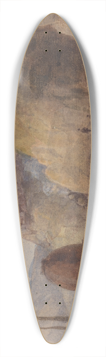 Thomas Miles Richardson - Rocky Landscape with Fort 39.3 inch art pintail longboard deck