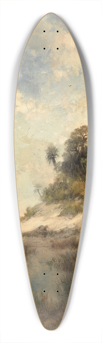 Thomas Moran - Fort George Island, Florida 39.3 inch art pintail longboard deck