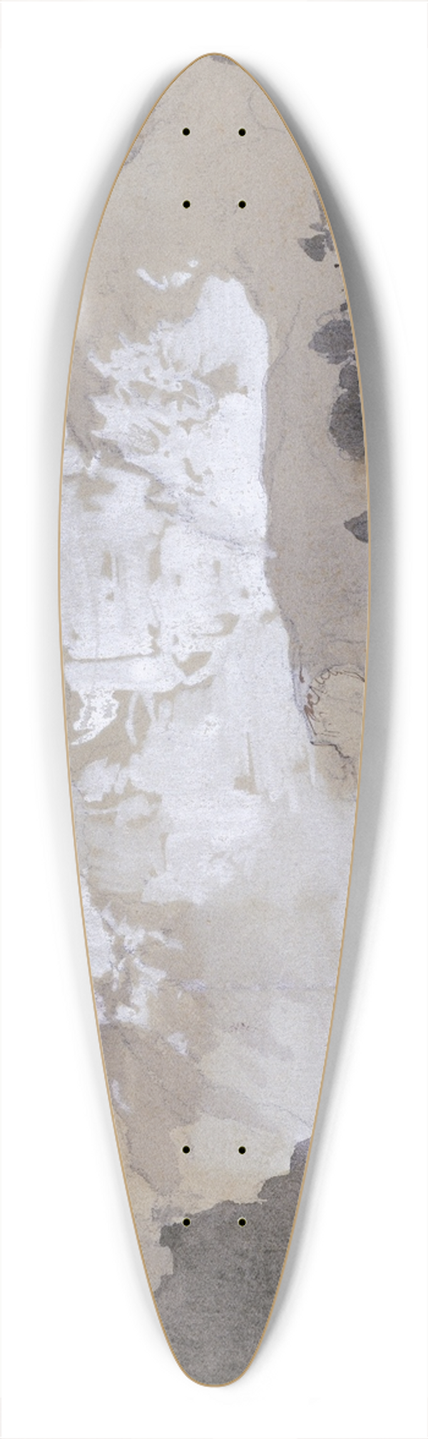 Thomas Moran - The Caon Of The Belle Fourche, Wyoming 39.3 inch art pintail longboard deck