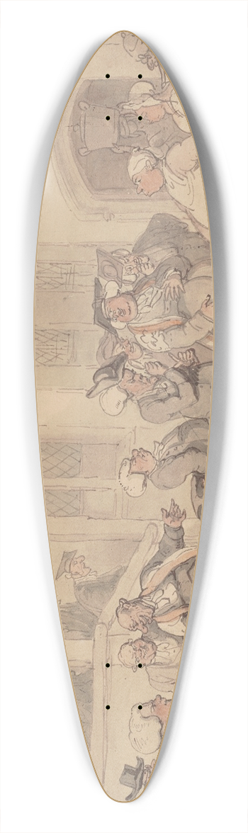 Thomas Rowlandson - College dons; Epicures 39.3 inch art pintail longboard deck