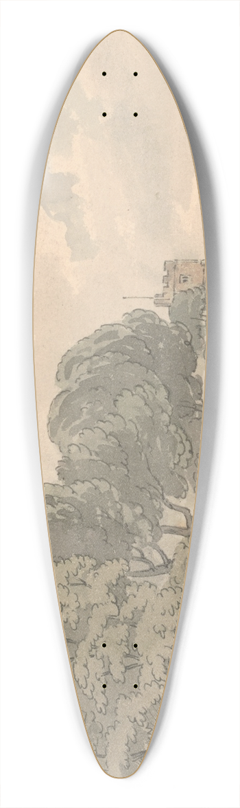 Thomas Rowlandson - Country village 39.3 inch art pintail longboard deck