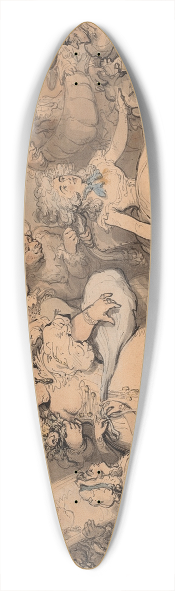 Thomas Rowlandson - Dressing for a birthday 39.3 inch art pintail longboard deck