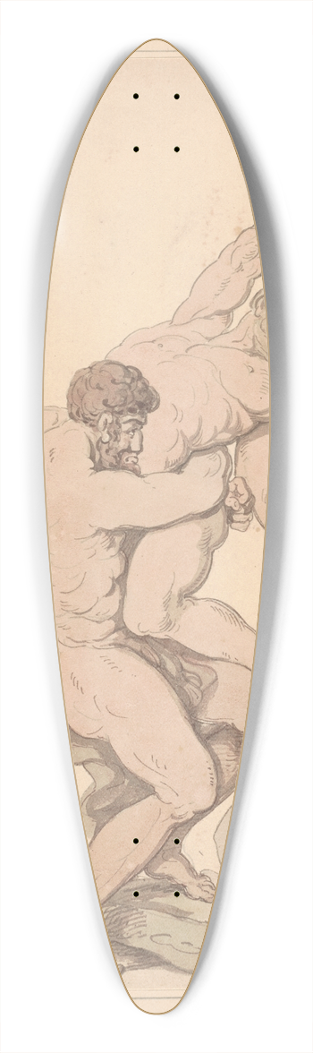Thomas Rowlandson - Hercules and Antaeus 39.3 inch art pintail longboard deck