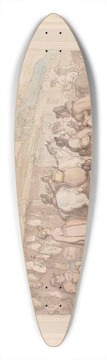 Thomas Rowlandson - Market day 39.3 inch art pintail longboard deck