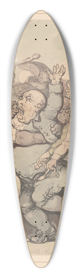 Thomas Rowlandson - The fatted calf a prey to wild beasts 39.3 inch art pintail longboard deck
