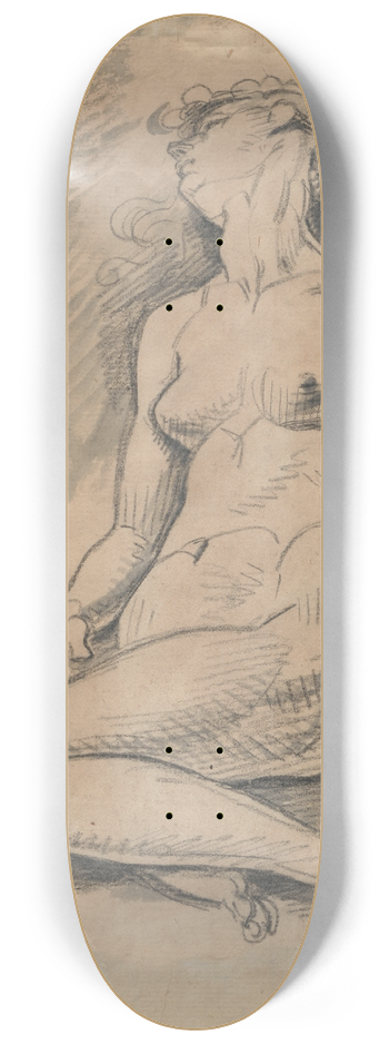 David Humbert de Superville - Zittend vrouwelijk naakt: hoofd achterover, de ogen toe 8.25 inch art skate deck