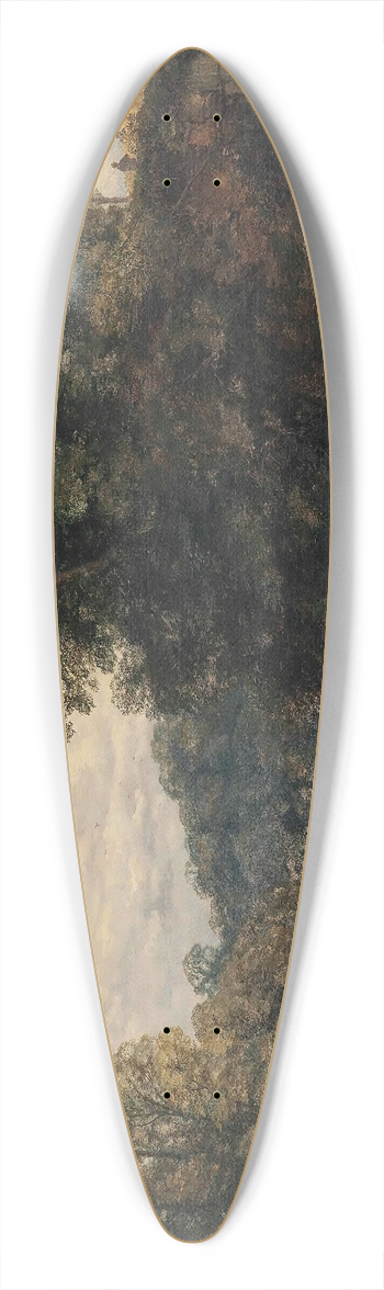 Thomas Sidney Cooper - Cattle And Sheep At The Rivers Edge 39.3 inch art pintail longboard deck