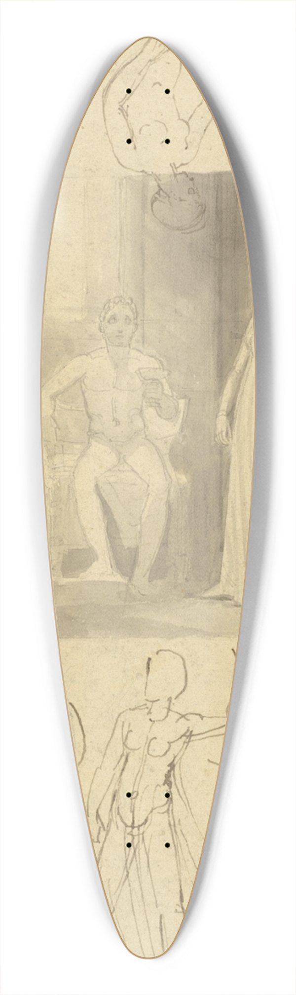 Thomas Stothard - Design for a Book Illustration of Circe and Odysseus (recto) 39.3 inch art pintail longboard deck