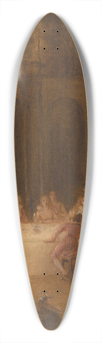 Thomas Stothard - The Supper by the Fountain 39.3 inch art pintail longboard deck
