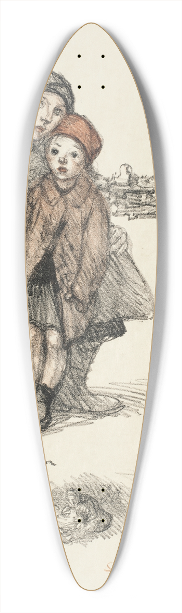 Thophile Alexandre Steinlen - Refugis 39.3 inch art pintail longboard deck