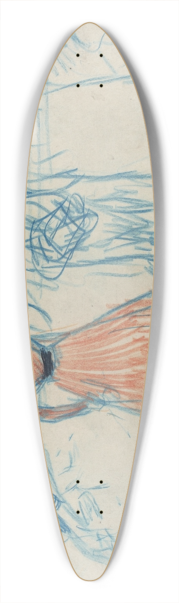 Thophile Alexandre Steinlen - Woman at the Bus Stop 39.3 inch art pintail longboard deck