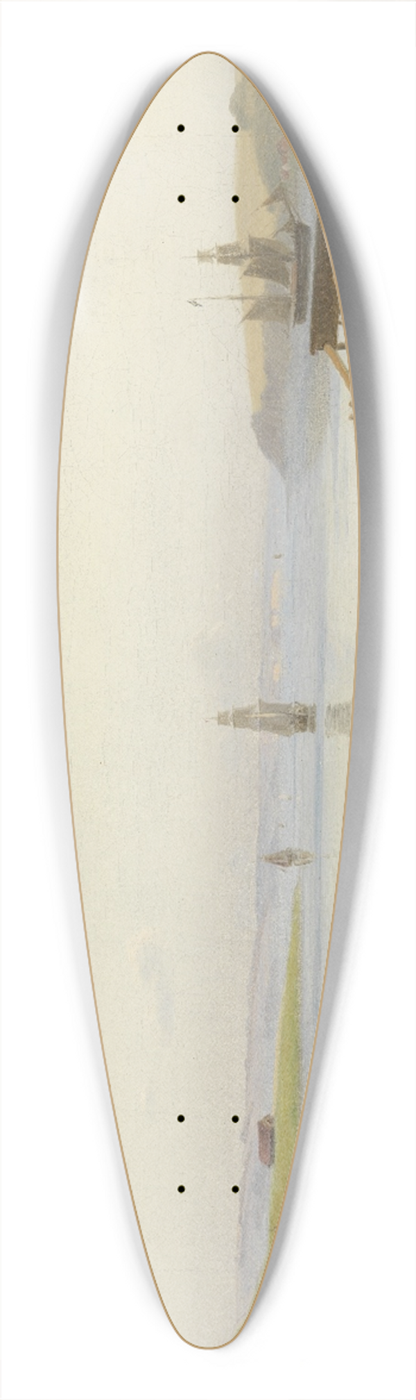 Thorald Lsse - Ships on a Fiord 39.3 inch art pintail longboard deck