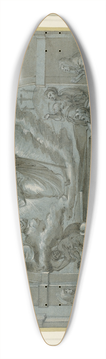 Tommaso d'Antonio Manzuoli - Design for a Frescoed Altarpiece of The Resurrection 39.3 inch art pintail longboard deck