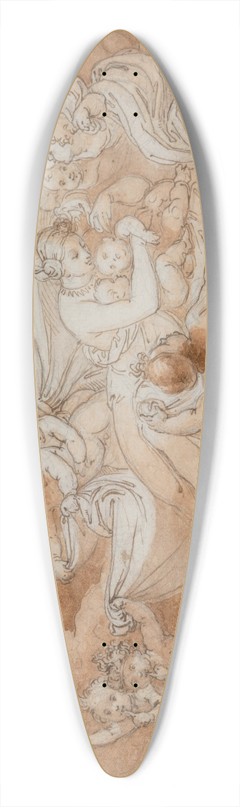 Tommaso Minardi - Latona with Apollo and Diana being transported on the orders of Jupiter to the island 39.3 inch art pintail longboard deck