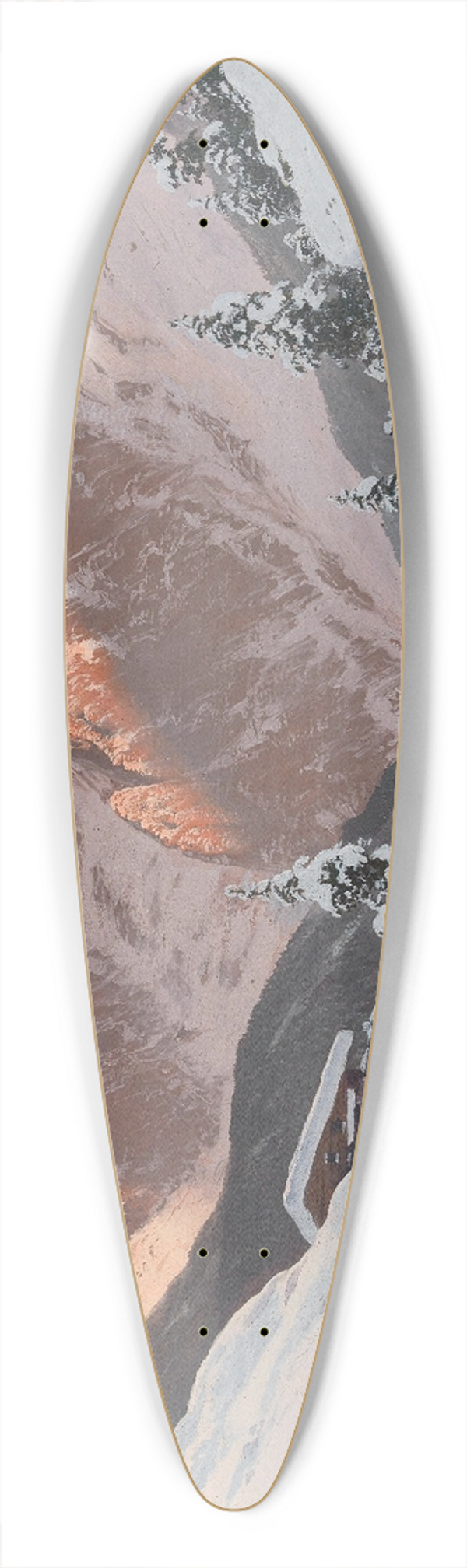 Toni Haller - The Kaisertal in the Evening Light 39.3 inch art pintail longboard deck