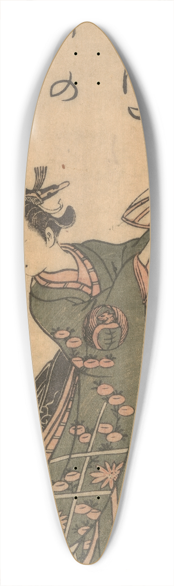 Torii Kiyomitsu - The Actor Kameya Jujiro Playing Okio, Dancing 39.3 inch art pintail longboard deck