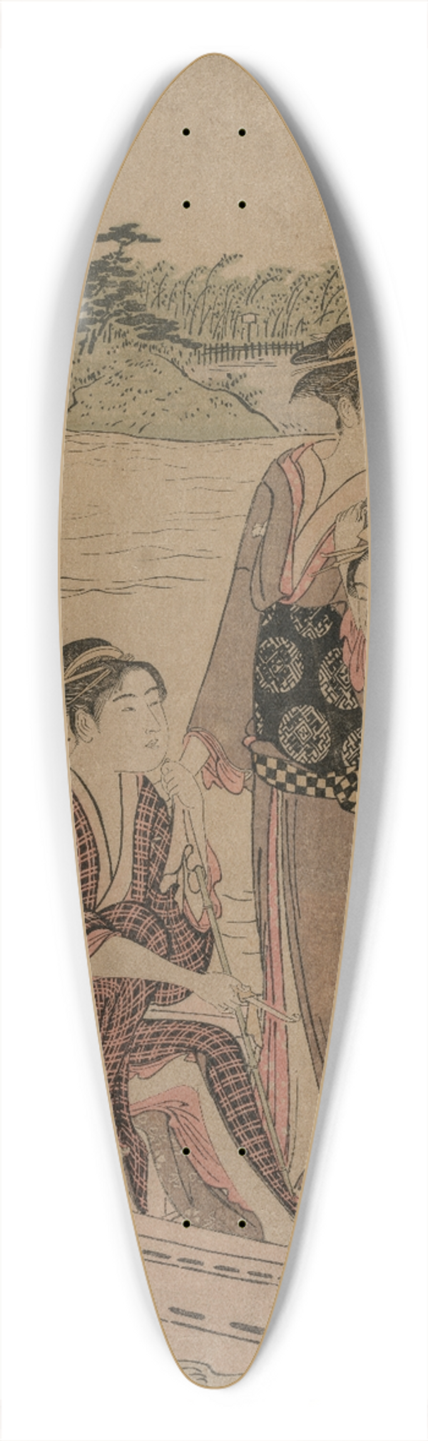 Torii Kiyonaga - Passengers in a Ferry Boat on the Sumida River 39.3 inch art pintail longboard deck