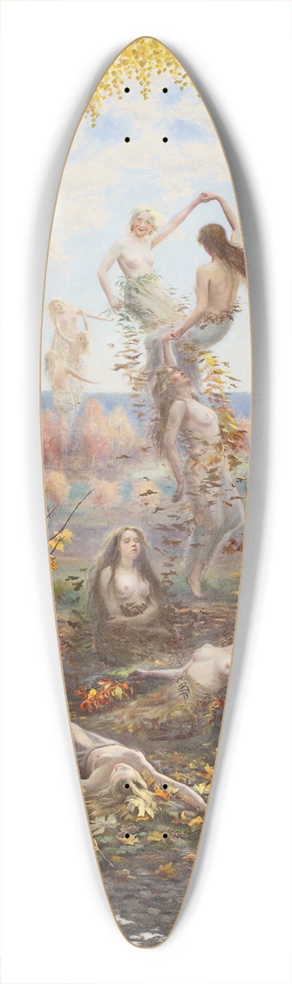 Torsten Wasastjerna - Shedding Leaves 39.3 inch art pintail longboard deck