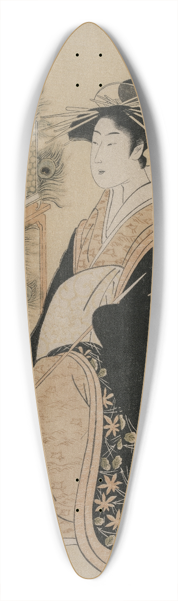 Toyokuni Utagawa - Hinazura of Chjiya from the series Beauties as the Seven Komachi 39.3 inch art pintail longboard deck