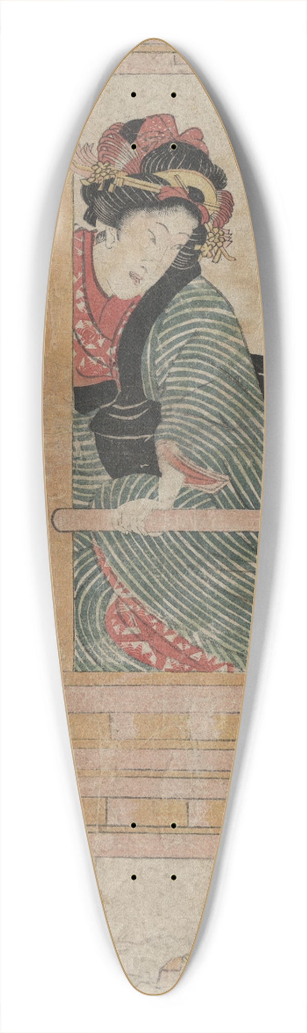 Toyokuni Utagawa - Sawamura Tanosuke no Oshichi 39.3 inch art pintail longboard deck