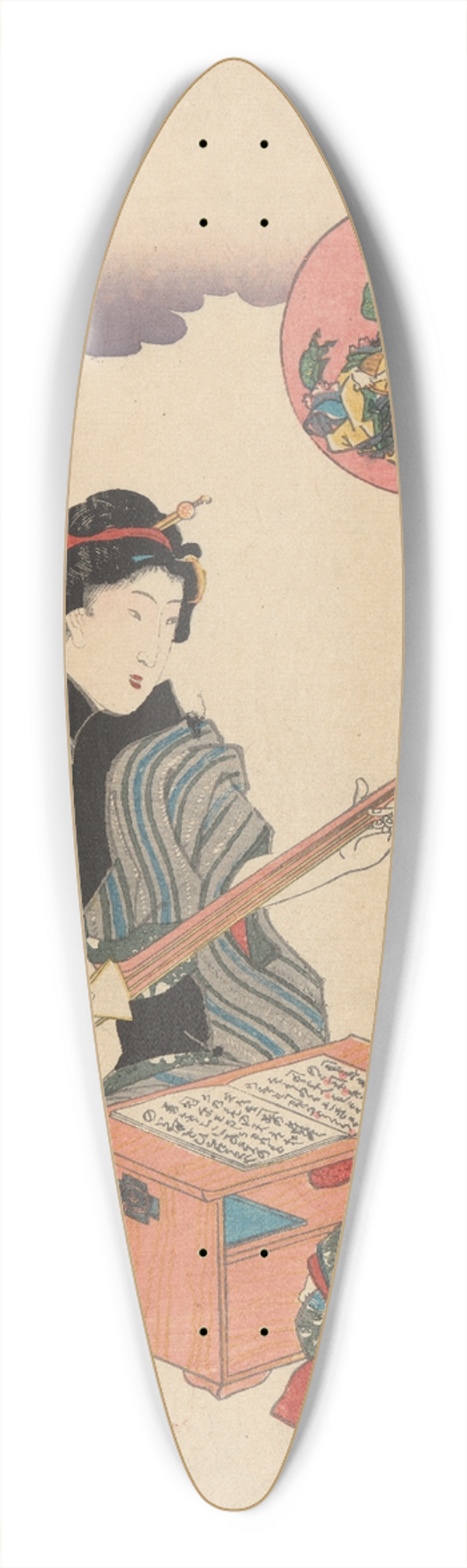 Toyokuni Utagawa - Singing Lesson 39.3 inch art pintail longboard deck