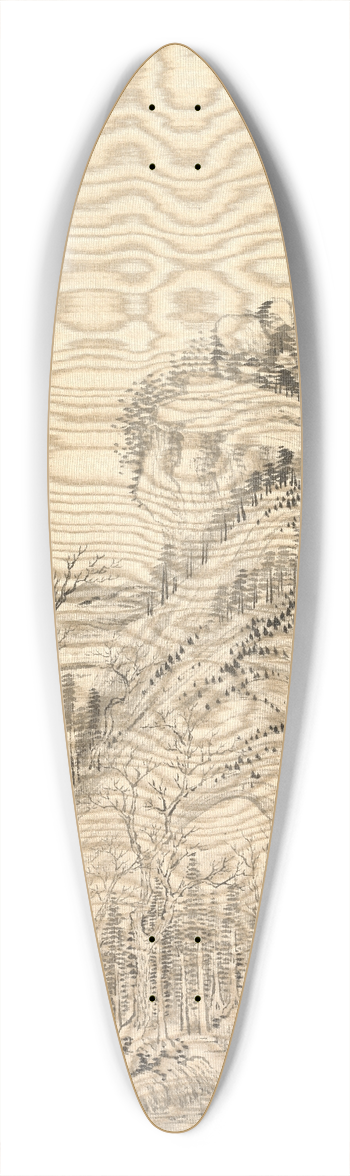 Tsubaki Chinzan - Dwellings beneath Folded Hills 39.3 inch art pintail longboard deck