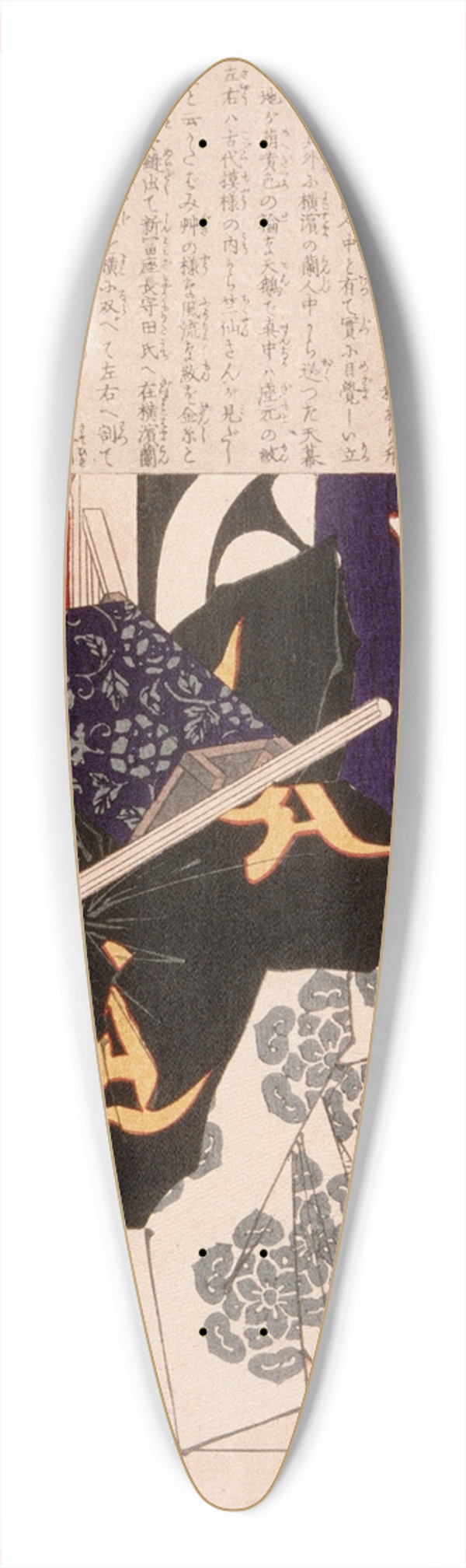 Tsukioka Yoshitoshi - Actor as Musashib Benkei in Kanjinch 39.3 inch art pintail longboard deck
