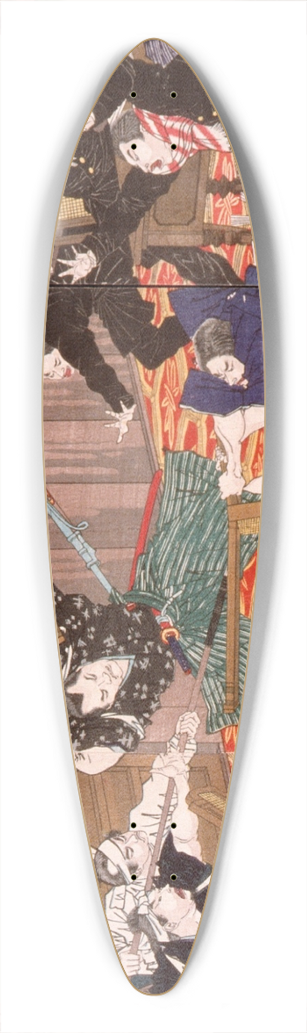 Tsukioka Yoshitoshi - A Picture of the News from Kagoshima (Attack at School) 39.3 inch art pintail longboard deck