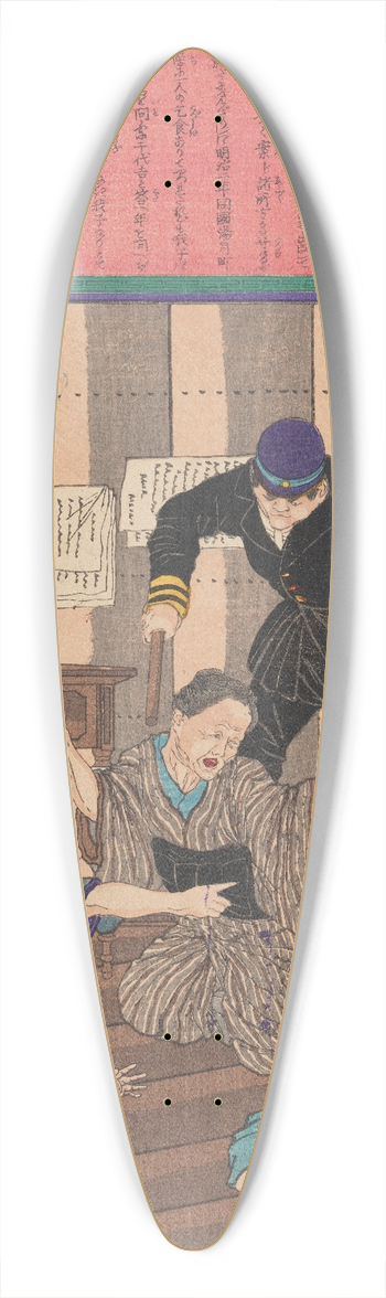 Tsukioka Yoshitoshi - Chiyokichis Mother Identifies Him and Solves a Case of Mistaken Identity 39.3 inch art pintail longboard deck
