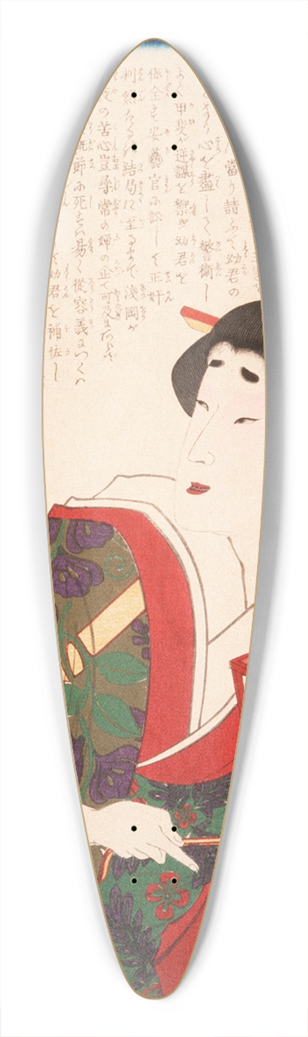 Tsukioka Yoshitoshi - Court Lady Asaoka Watching a Mouse on a Screen 39.3 inch art pintail longboard deck